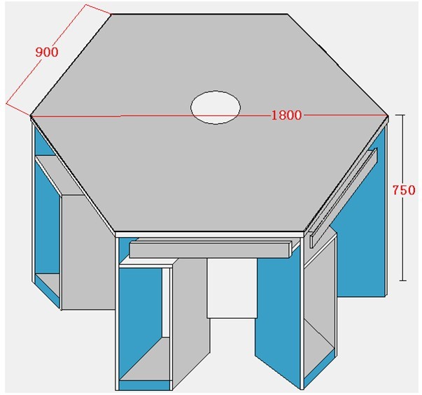 六边形电脑桌六边形实验桌